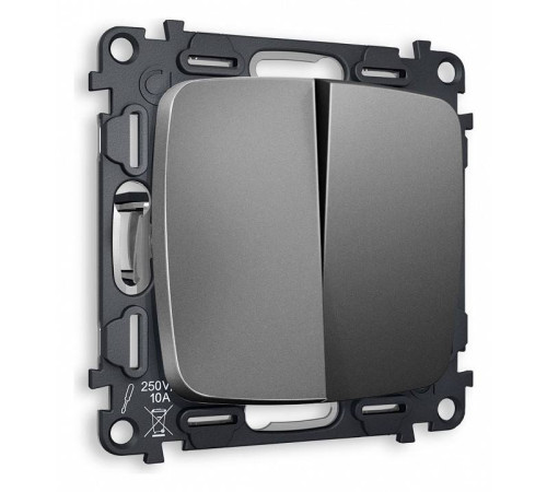 Выключатель проходной двухклавишный без рамки Ambrella Volt Quant MO653020