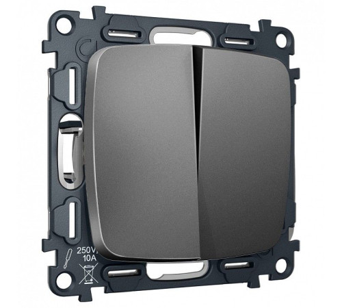 Выключатель перекрестный двухклавишный без рамки Ambrella Volt OMEGA MO653030
