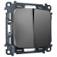 Выключатель перекрестный двухклавишный без рамки Ambrella Volt OMEGA MO653030