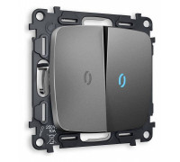 Выключатель двухклавишный с подсветкой без рамки Ambrella Volt Quant MO654020