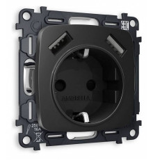 Розетка с заземлением и 2хUSB type A, без рамки Ambrella Volt Quant MO809010
