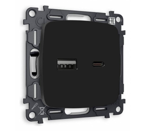 Розетка 2хUSB type A и C без рамки Ambrella Volt Quant MO811010