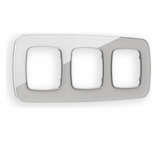 Рамка на 3 поста Ambrella Volt Radian Стекло органическое OF320403