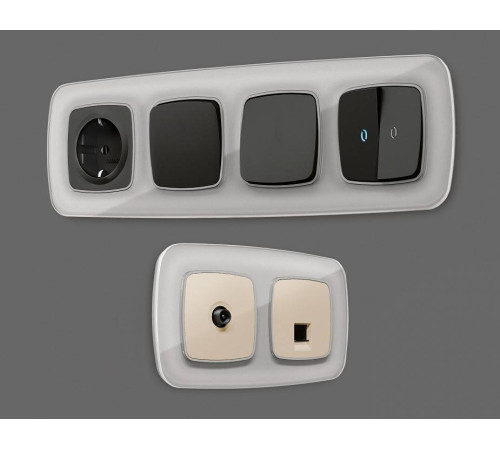 Рамка на 3 поста Ambrella Volt Radian Стекло органическое OF320403