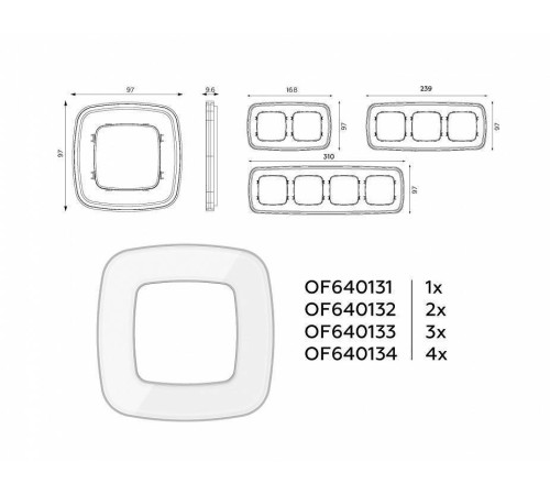 Рамка на 2 поста Ambrella Volt Coint OF640132