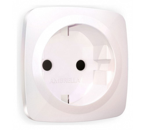 Накладка для розетки с заземлением и со шторками Ambrella Volt Quant OP2070