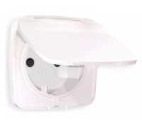 Накладка для розетки влагозащищенной с заземлением и со шторками с крышкой Ambrella Volt Quant OP2080