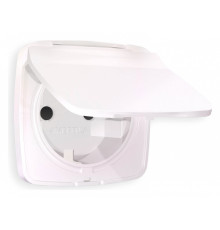 Накладка для розетки влагозащищенной с заземлением и со шторками с крышкой Ambrella Volt Quant OP2080