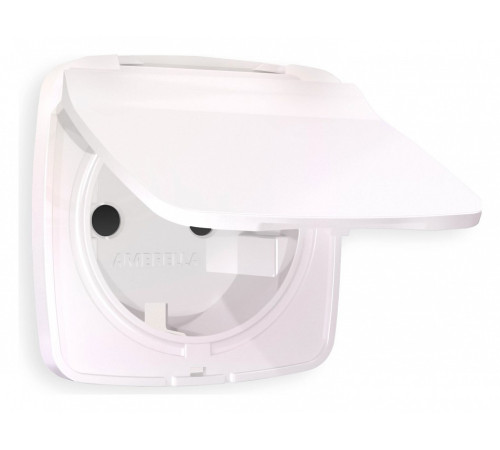 Накладка для розетки влагозащищенной с заземлением и со шторками с крышкой Ambrella Volt Quant OP2080