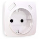 Накладка для розетки с заземлением и со шторками и 2хUSB type A и C Ambrella Volt Quant OP2100