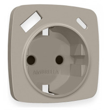 Накладка для розетки с заземлением и со шторками и 2хUSB type A и C Ambrella Volt Quant OP3700