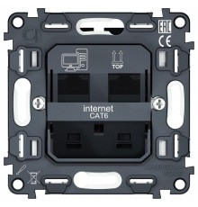 Механизм розетки телефонной RJ-11 со шторкам Ambrella Volt QUANT VM189
