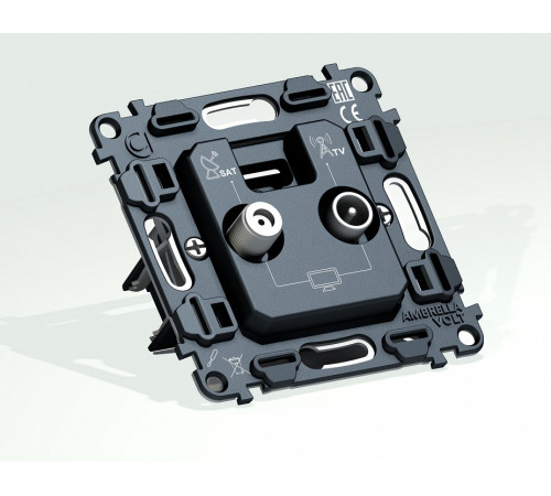 Механизм ТВ-розетки и SAT-розетки оконечные Ambrella Volt QUANT VM217