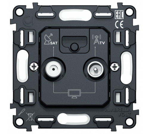Механизм ТВ-розетки и SAT-розетки оконечные Ambrella Volt QUANT VM217