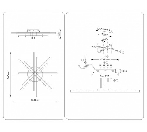 Люстра на штанге Ambrella Light COMFORT FL6275