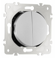 Выключатель проходной двухклавишный без рамки Arte Milano 202 202.32-2.silver