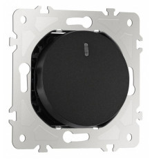 Выключатель проходной одноклавишный с подсветкой без рамки Arte Milano 202 202.33-1.black