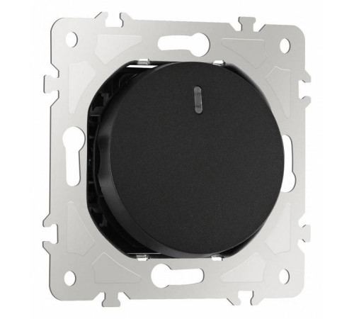 Выключатель проходной одноклавишный с подсветкой без рамки Arte Milano 202 202.33-1.black