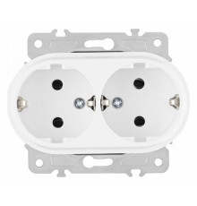 Розетка двойная с заземлением, без рамки Arte Milano am-202 202.40-2.white
