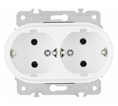 Розетка двойная с заземлением, без рамки Arte Milano am-202 202.40-2.white