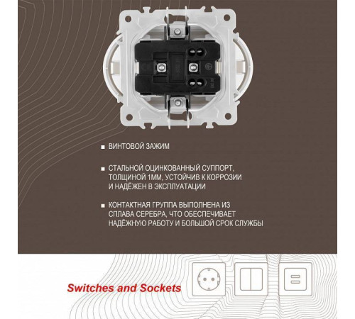 Розетка двойная с заземлением, без рамки Arte Milano am-202 202.40-2.white