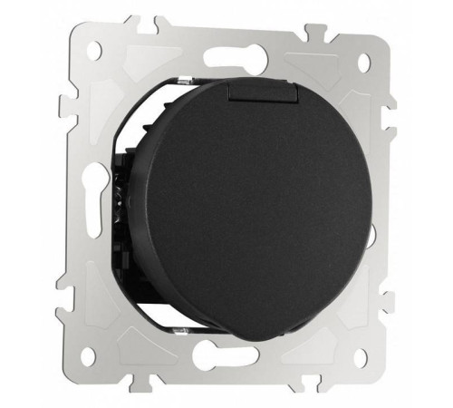 Розетка влагозащищенная с заземлением и со шторкой с крышкой Arte Milano am-202 202.41-1.black
