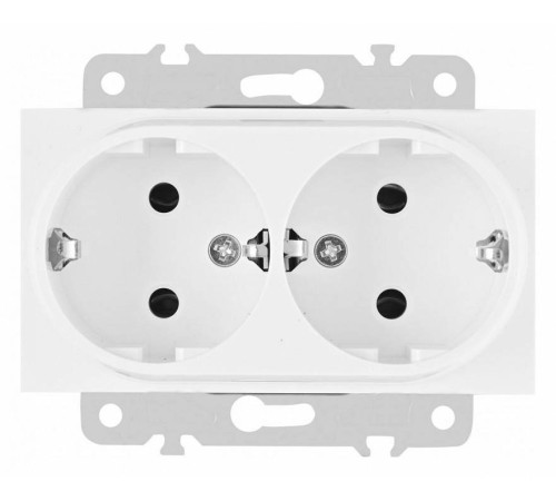 Розетка двойная с заземлением, без рамки Arte Milano am-203 203.40-2.white