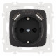 Розетка с заземлением и со шторкой и 2хUSB, без рамки Arte Milano am-205 205.47-1.black