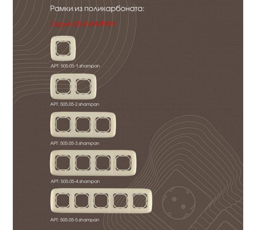 Розетка с заземлением и со шторкой и 2хUSB, без рамки Arte Milano am-205 205.47-1.shampan