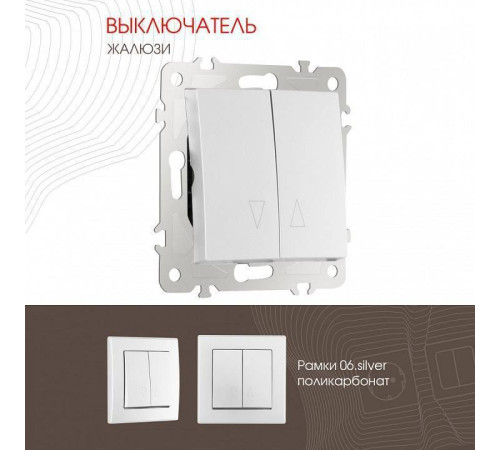 Выключатель для жалюзи без рамки Arte Milano 206 206.38-2.silver