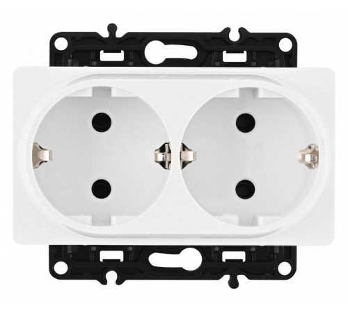 Розетка двойная с заземлением, без рамки Arte Milano am-217 217.40-2.white