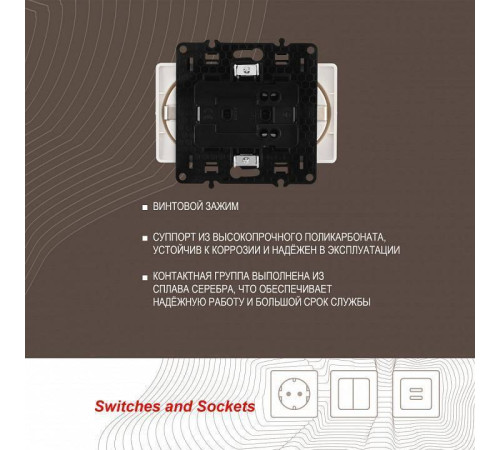 Розетка двойная с заземлением, без рамки Arte Milano am-217 217.40-2.white