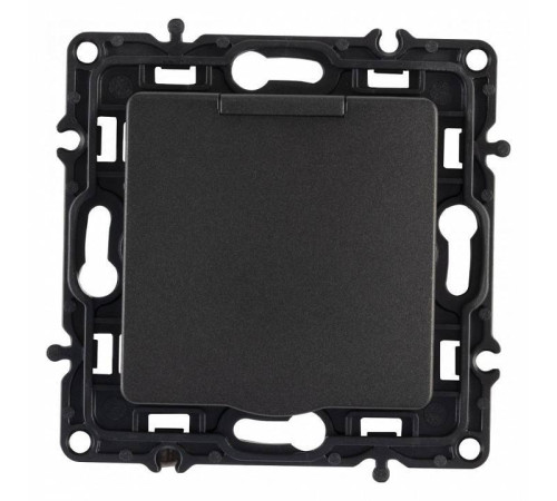 Розетка влагозащищенная с заземлением и со шторкой с крышкой Arte Milano am-217 217.41-1.black