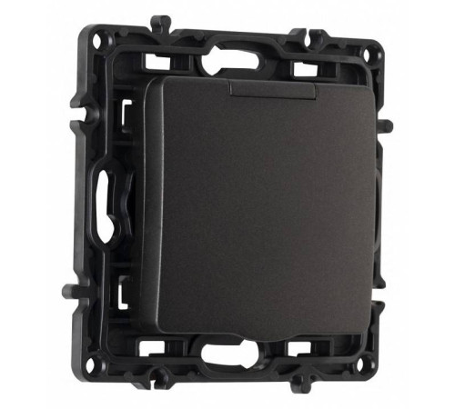 Розетка влагозащищенная с заземлением и со шторкой с крышкой Arte Milano am-217 217.41-1.black