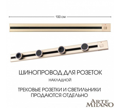 Трек накладной Arte Milano Am-track-sockets 385201TOB/100 Gold