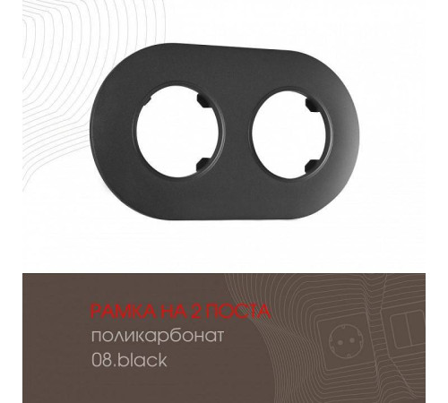 Рамка на 2 поста Arte Milano am-502.08 502.08-2.black