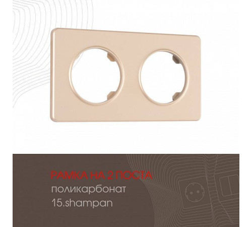 Рамка на 2 поста Arte Milano am-502.15 502.15-2.shampan