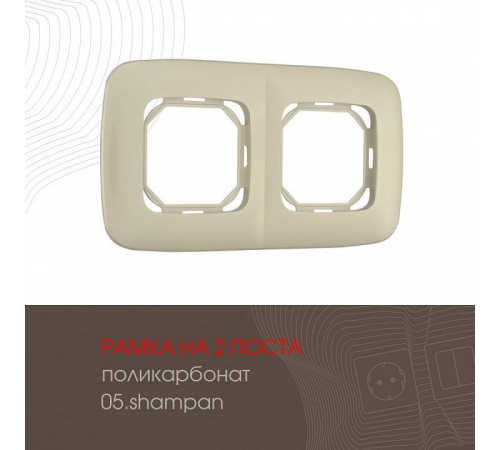 Рамка на 2 поста Arte Milano am-505.05 505.05-2.shampan