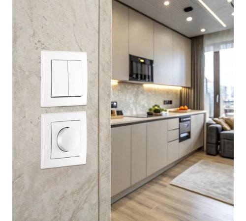 Выключатель двухклавишный Arte Milano SET06-1 SET06-1-30-2 white