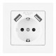 Розетка с заземлением и со шторкой и 2хUSB Arte Milano SET06-1 SET06-1-47-1 white