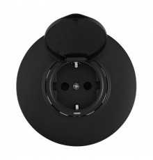 Розетка с заземлением и шторкой, с крышкой Arte Milano SET08-1 SET08-1-41-1 black