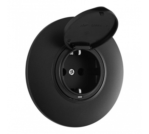 Розетка с заземлением и шторкой, с крышкой Arte Milano SET08-1 SET08-1-41-1 black