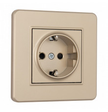 Розетка с заземлением и со шторкой Arte Milano SET16-1 SET16-1-40-1 shampan
