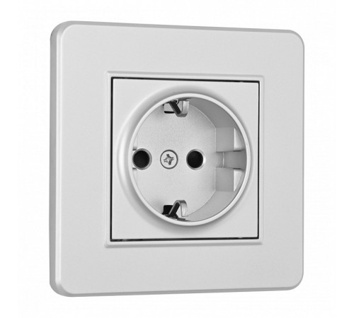 Розетка с заземлением и со шторкой Arte Milano SET16-1 SET16-1-40-1 silver