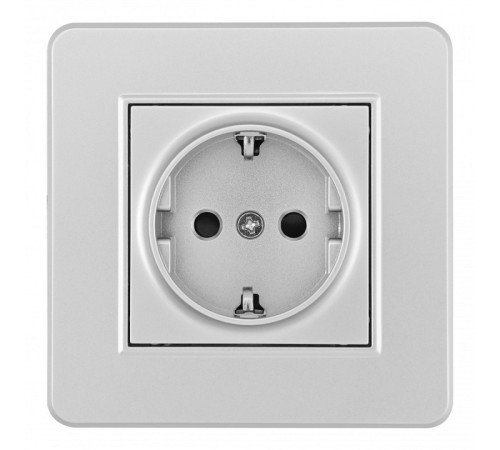 Розетка с заземлением и со шторкой Arte Milano SET16-1 SET16-1-40-1 silver