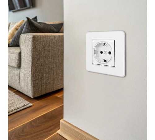 Розетка с заземлением и со шторкой Arte Milano SET16-1 SET16-1-40-1 white