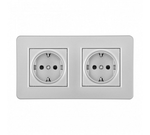 Розетка с заземлением и со шторкой Arte Milano SET16-2 SET16-2-40-1x2 silver