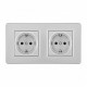 Розетка с заземлением и со шторкой Arte Milano SET16-2 SET16-2-40-1x2 silver