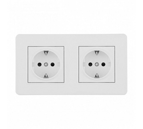 Розетка с заземлением и со шторкой Arte Milano SET16-2 SET16-2-40-1x2 white
