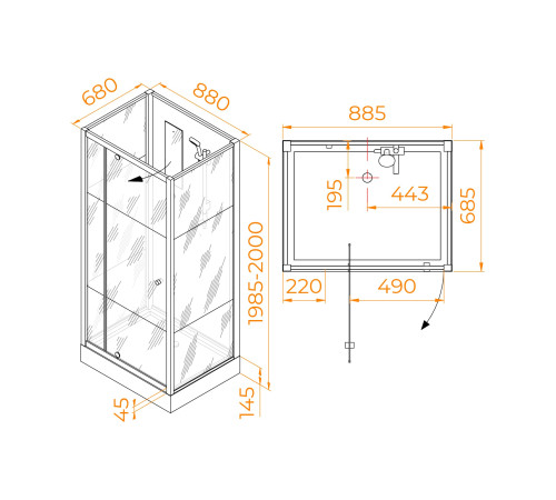 Душевая кабина RGW Andaman AN-207 70х90 см 411320779-95
